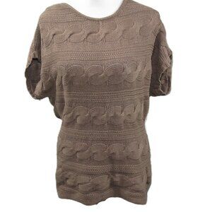 Express Light Brown Short Sleeve Crew Neck Sweater Size Small